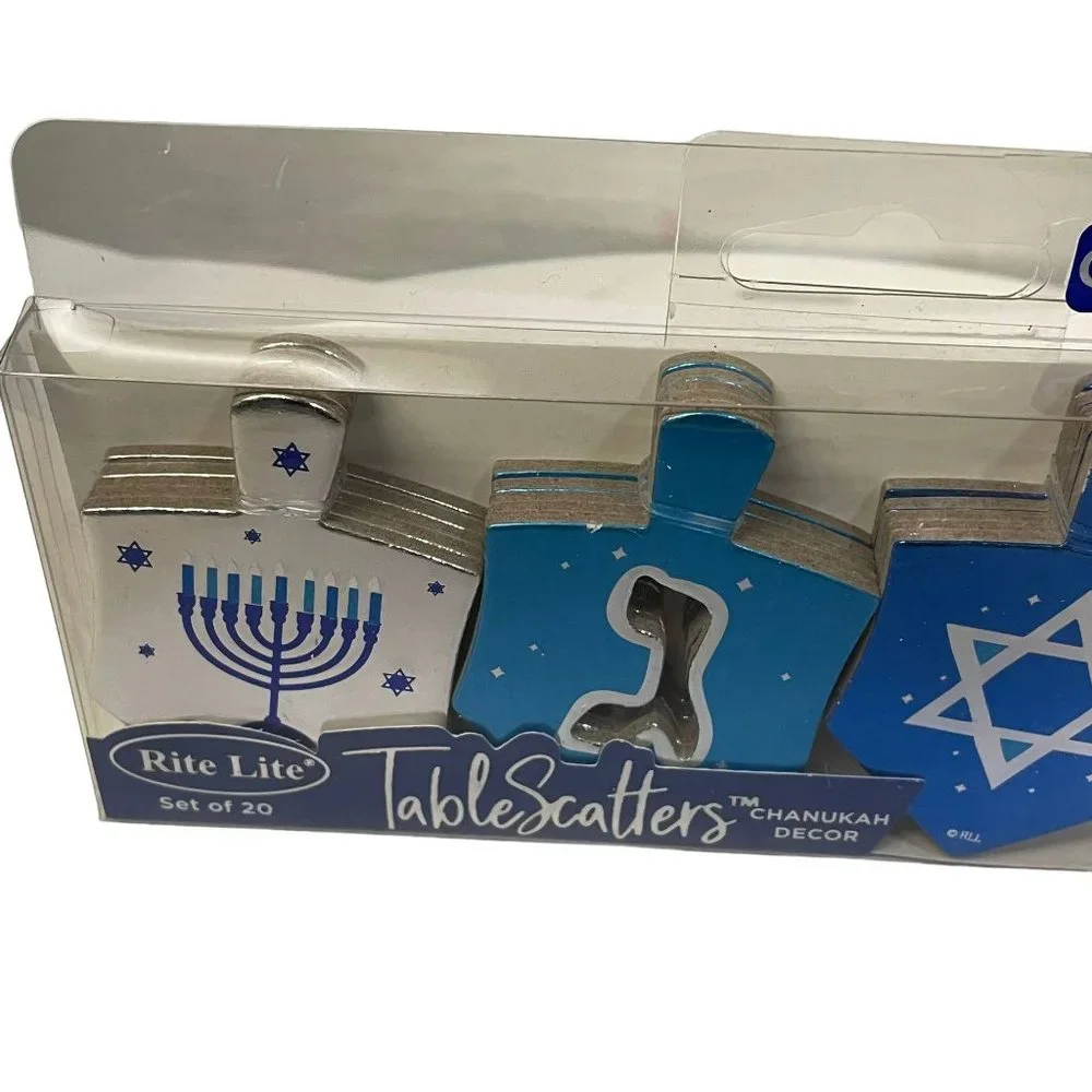 Rite Lite Chanukah Table Scatters Set of 20 Foiled Dreidels Hanukkah Decorations